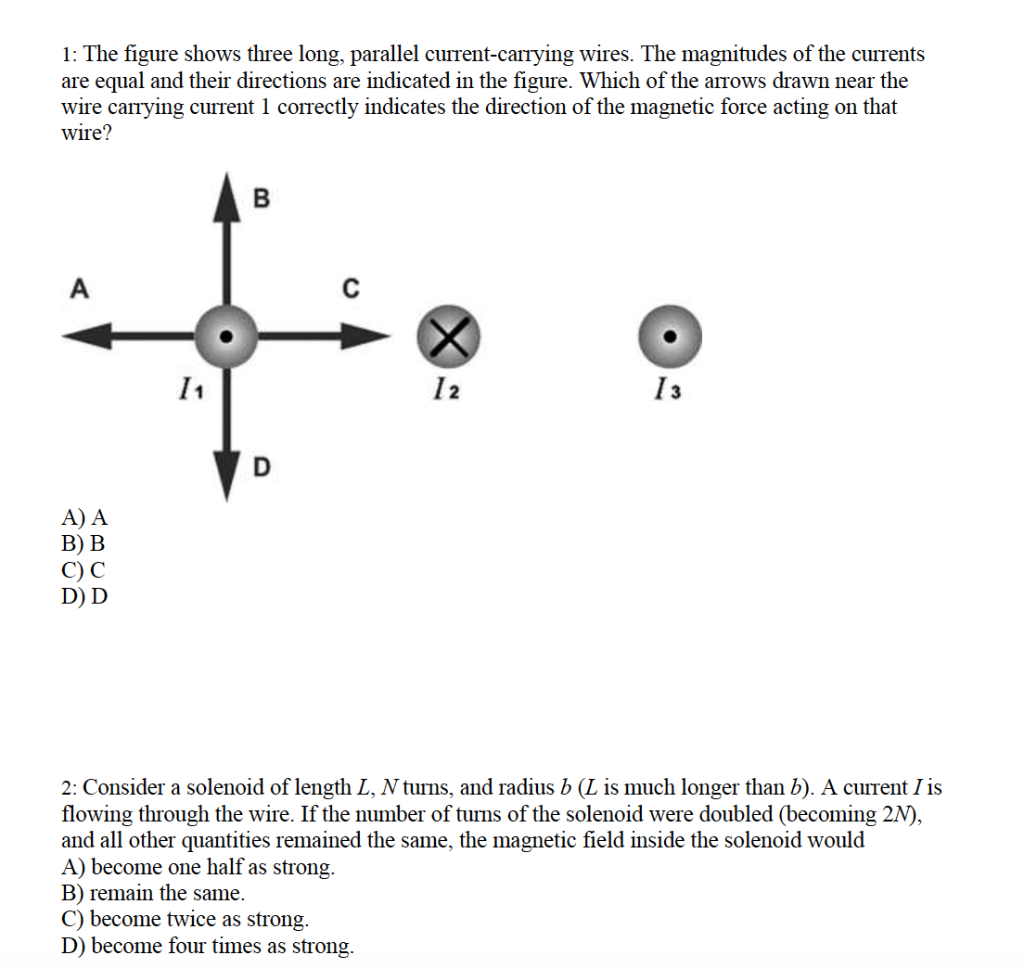 Solved 1: The Figure Shows Three Long, Parallel | Chegg.com