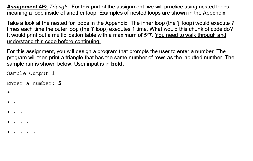 Solved Assignment 4B: Triangle. For this part of the | Chegg.com