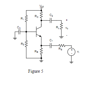 Solved Problem #5− In the circuit of Figure 5,β=120,IE=1 mA, | Chegg.com