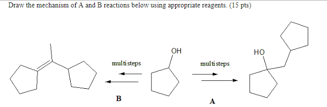 Solved Draw the mechanism of A and B reactions below using | Chegg.com