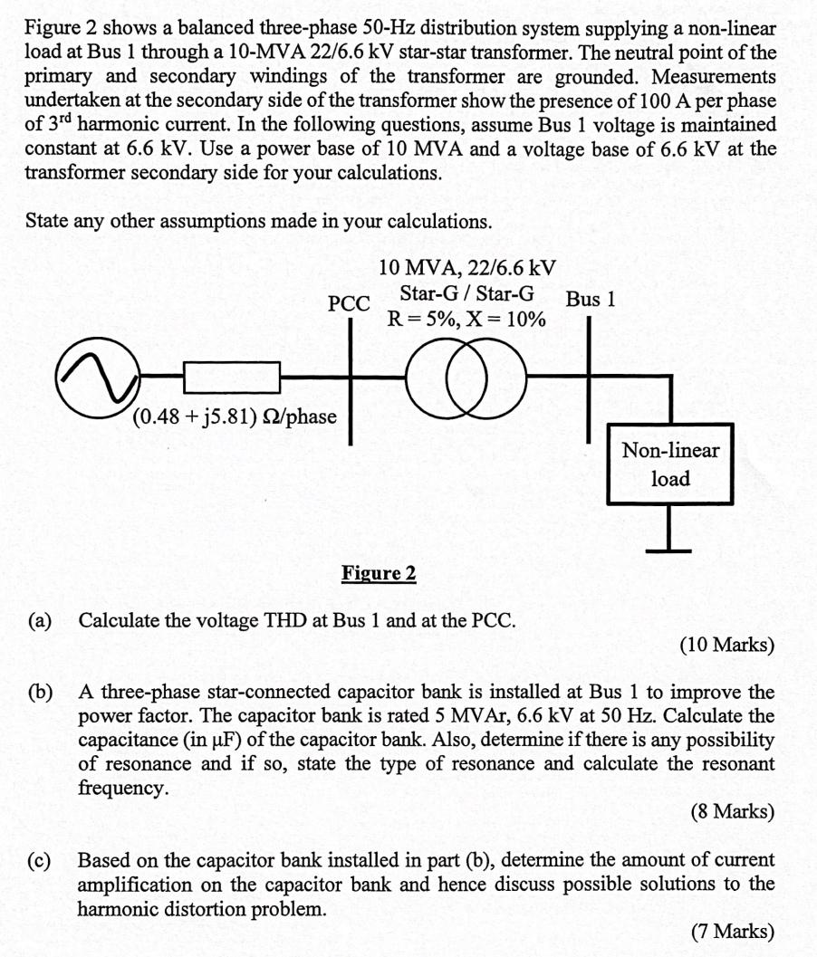 Solved Figure 2 shows a balanced three-phase 50−Hz | Chegg.com
