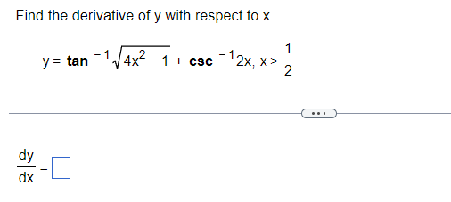 Solved Find the derivative of y with respect to x. | Chegg.com