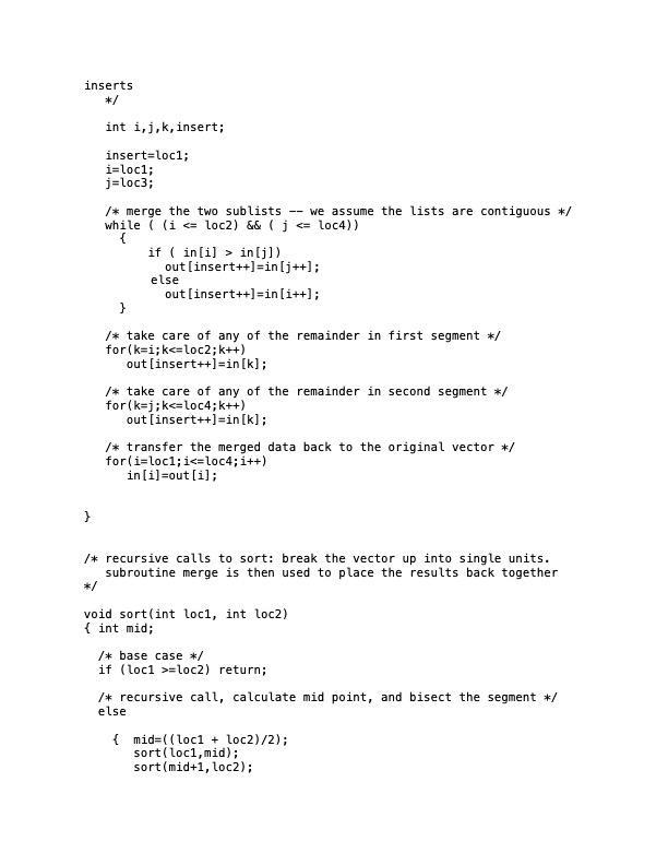 /* simple implementation of mergesort. Input: from | Chegg.com
