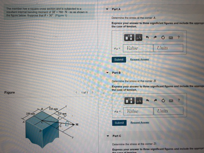 Solved The Member Has A Square Cross Section And Is 2114