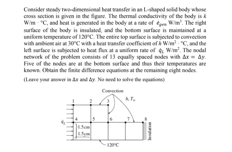 Solved Consider steady two-dimensional heat transfer in an | Chegg.com