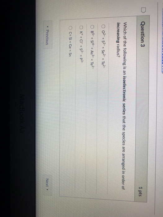 Solved D | Question 3 1 pts Which of the following is an | Chegg.com