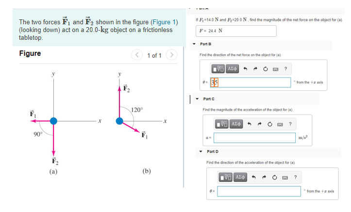 Solved The Two Forces And 2 Shown In The Figure (Figure 1) | Chegg.com