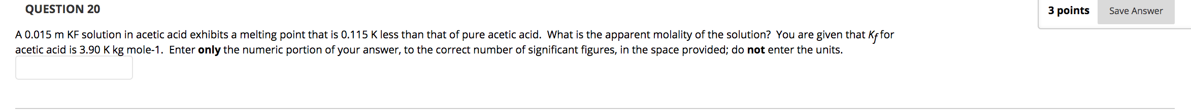 Solved QUESTION 20 3 points Save Answer A 0.015 m KF | Chegg.com