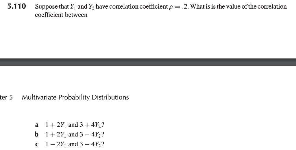 Solved 5.110 Suppose that Y1 and Y2 have correlation | Chegg.com