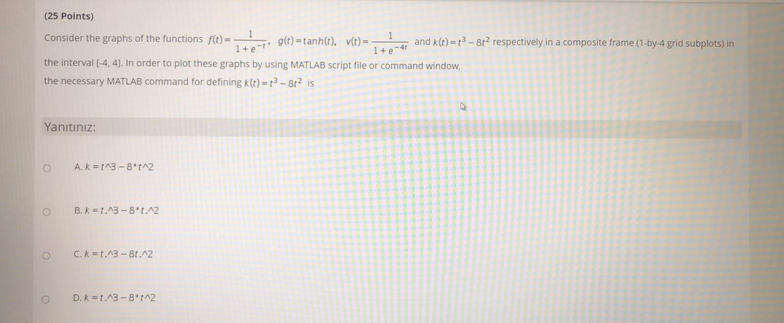 Solved (25 points) 1 Consider the graphs of the functions | Chegg.com