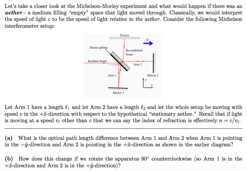 michelson morley experiment questions