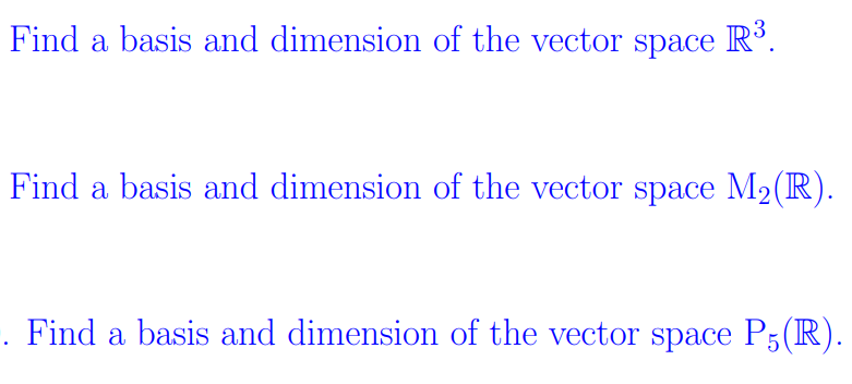 how to find the basis and dimension of a vector space