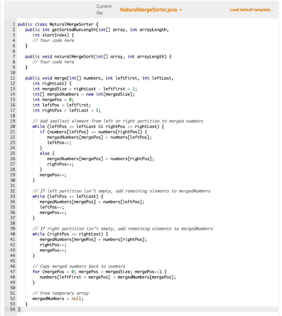 Solved The Merge Sort Algarithm Recursively Divides The Aray | Chegg.com