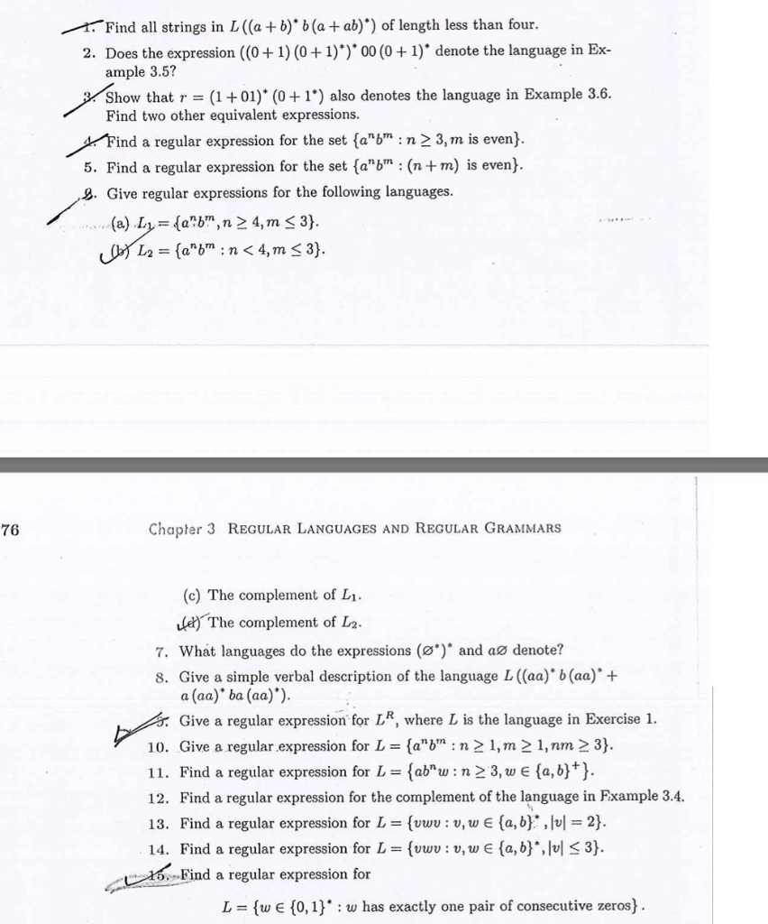 Solved 1. Find All Strings In L((a+b)* B(a + Ab)*) Of Length | Chegg.com