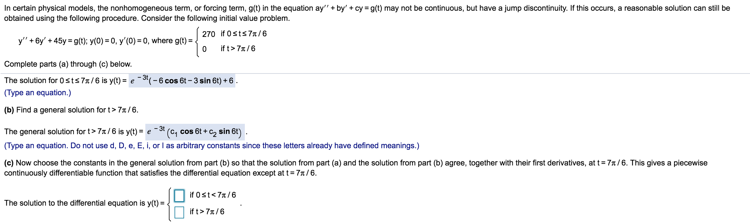 Solved In certain physical models, the nonhomogeneous term, | Chegg.com