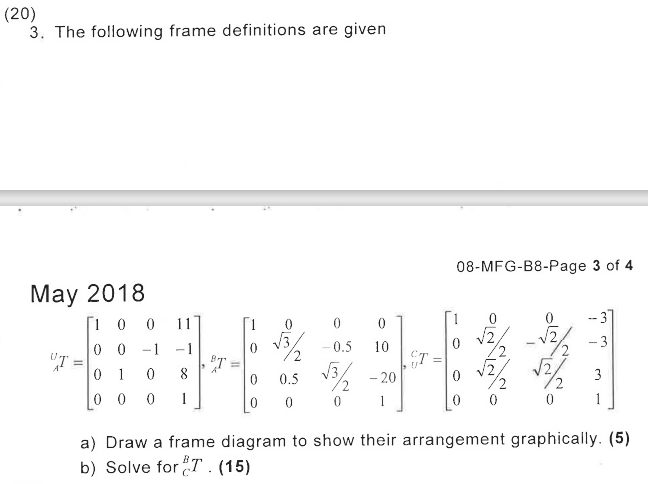 Solved (20) 3. The following frame definitions are given | Chegg.com