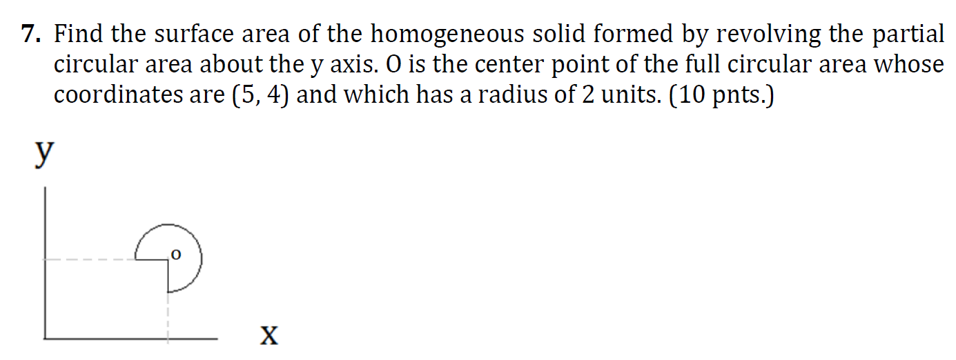 Solved 7. Find the surface area of the homogeneous solid | Chegg.com