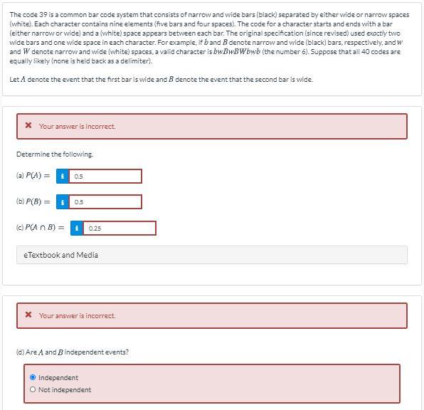 Solved The code 39 is a common bar code system that consists | Chegg.com