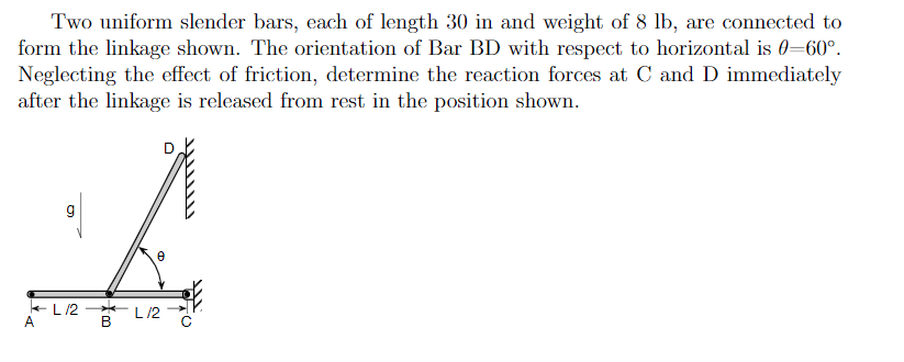 Solved A Uniform Slender Rod Of Length L And Mass M Is | Chegg.com