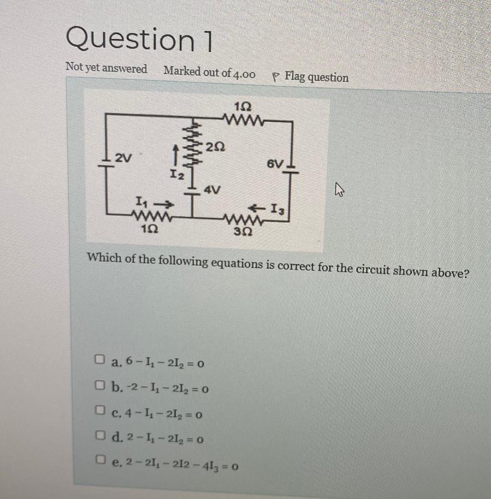 Solved Question 1 Not Yet Answered Marked Out Of 4.00 P Flag | Chegg.com