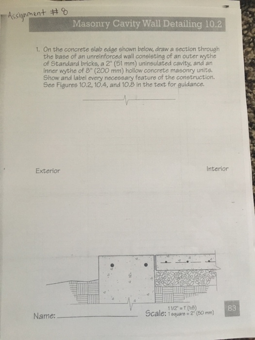 Solved Assignment # B Masonry Cavity Wall Detailing 10.2 1. | Chegg.com