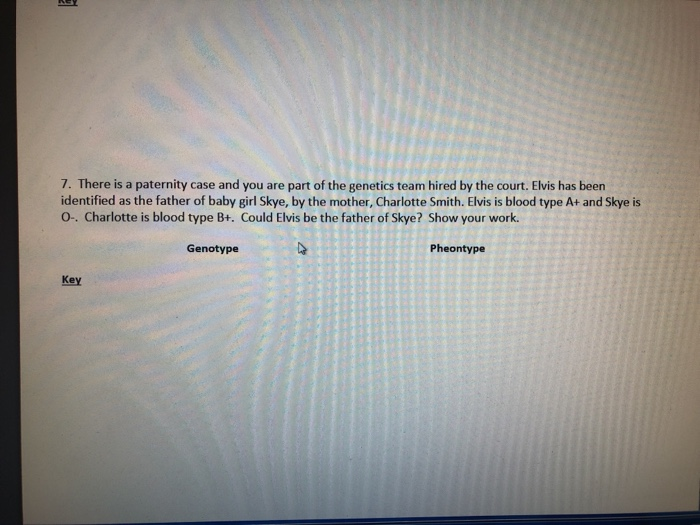 Solved 7. There is a paternity case and you are part of the | Chegg.com