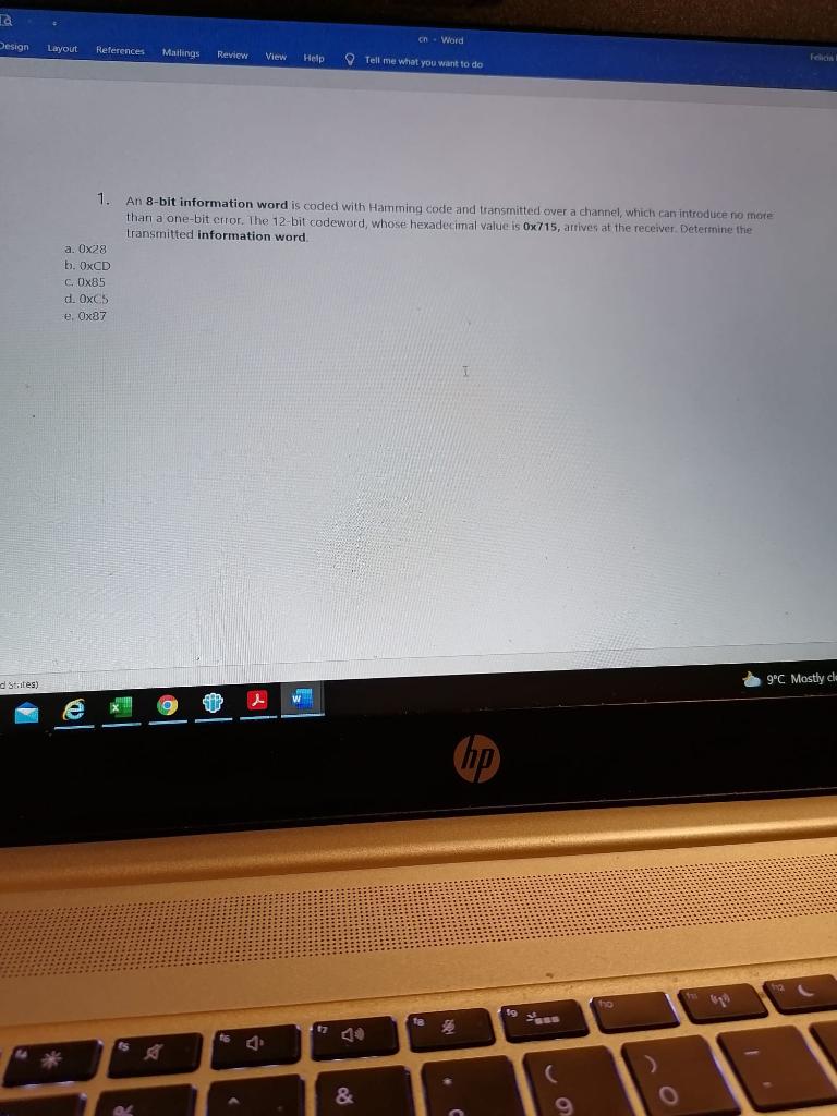 Solved Ta on Word Design Layout References Mailings Review | Chegg.com