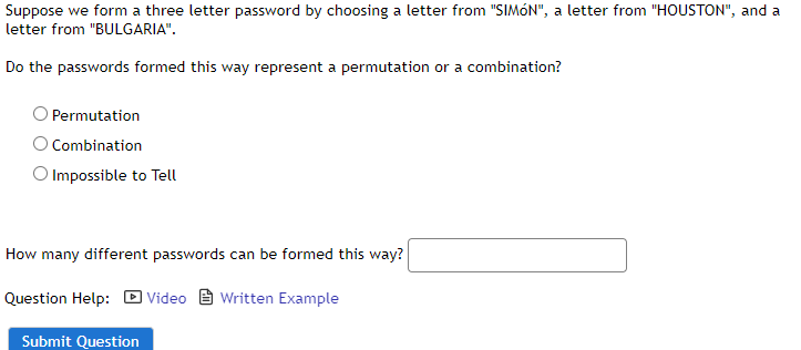 Solved Suppose we form a three letter password by choosing a | Chegg.com