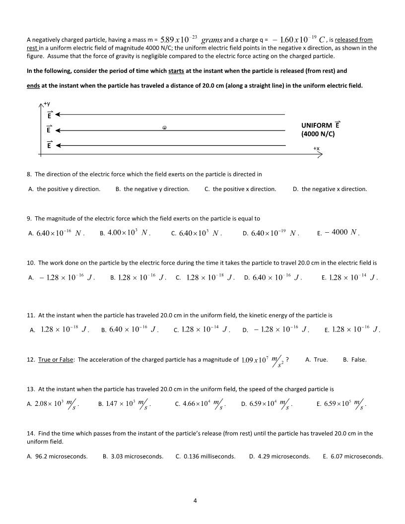 Solved A negatively charged particle, having a mass m = 5.89 | Chegg.com