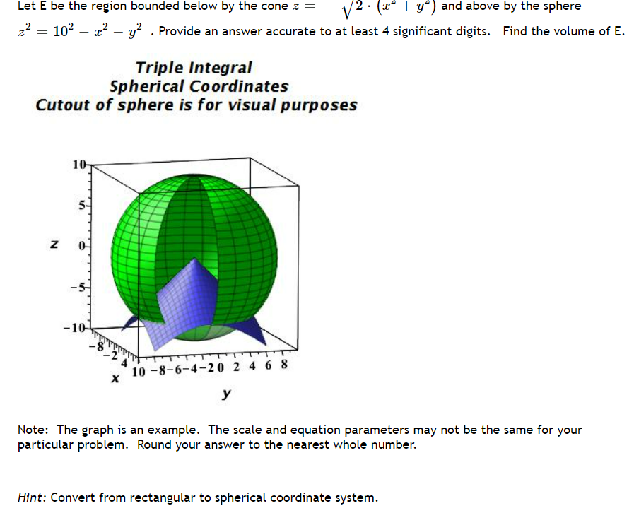 Solved Let Mathrm E Be The Region Bounded Below By Chegg Com