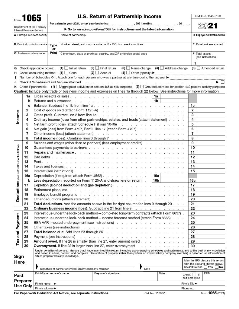 Solved Form 1065 Project You have been engaged to prepare | Chegg.com