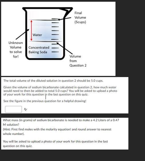 Solved The total volume of the diluted solution in question | Chegg.com