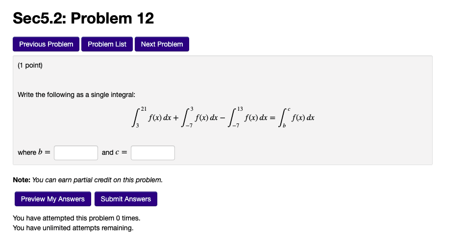 Solved Sec5.2: Problem 12 Previous Problem Problem List Next | Chegg.com
