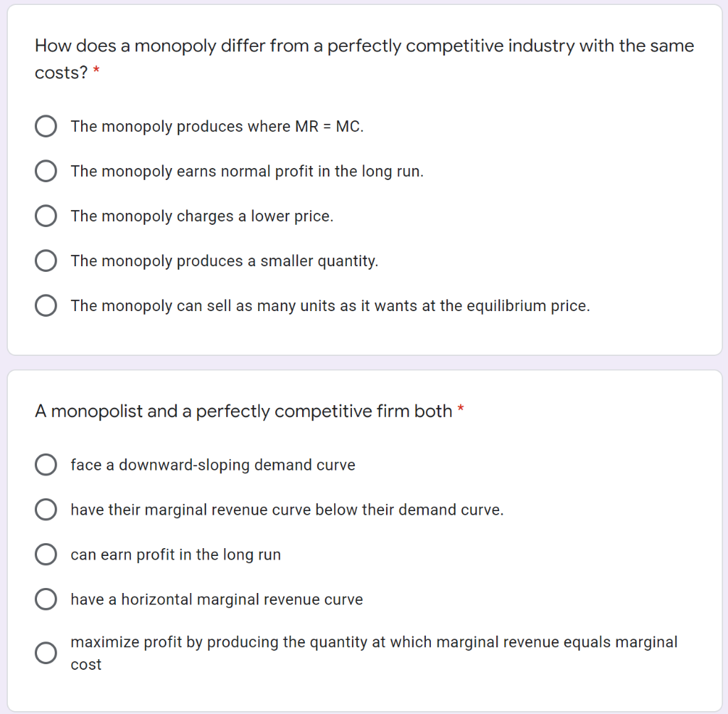 Solved How does a monopoly differ from a perfectly | Chegg.com