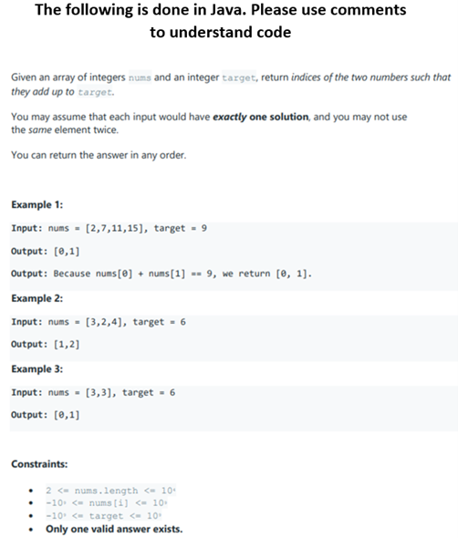 Solved The following is done in Java. Please use comments to | Chegg.com