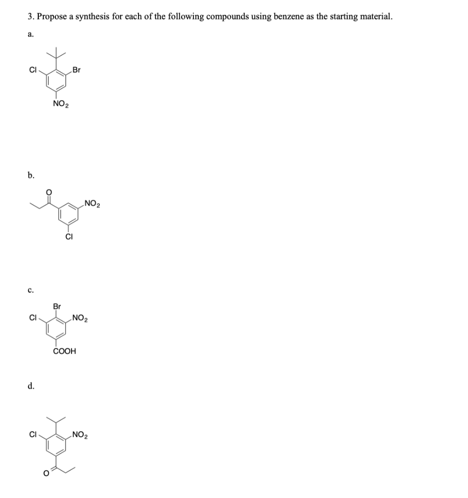 Solved 3. Propose A Synthesis For Each Of The Following | Chegg.com