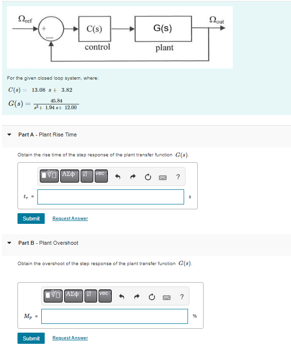 Solved For the given closed loop system, where: | Chegg.com