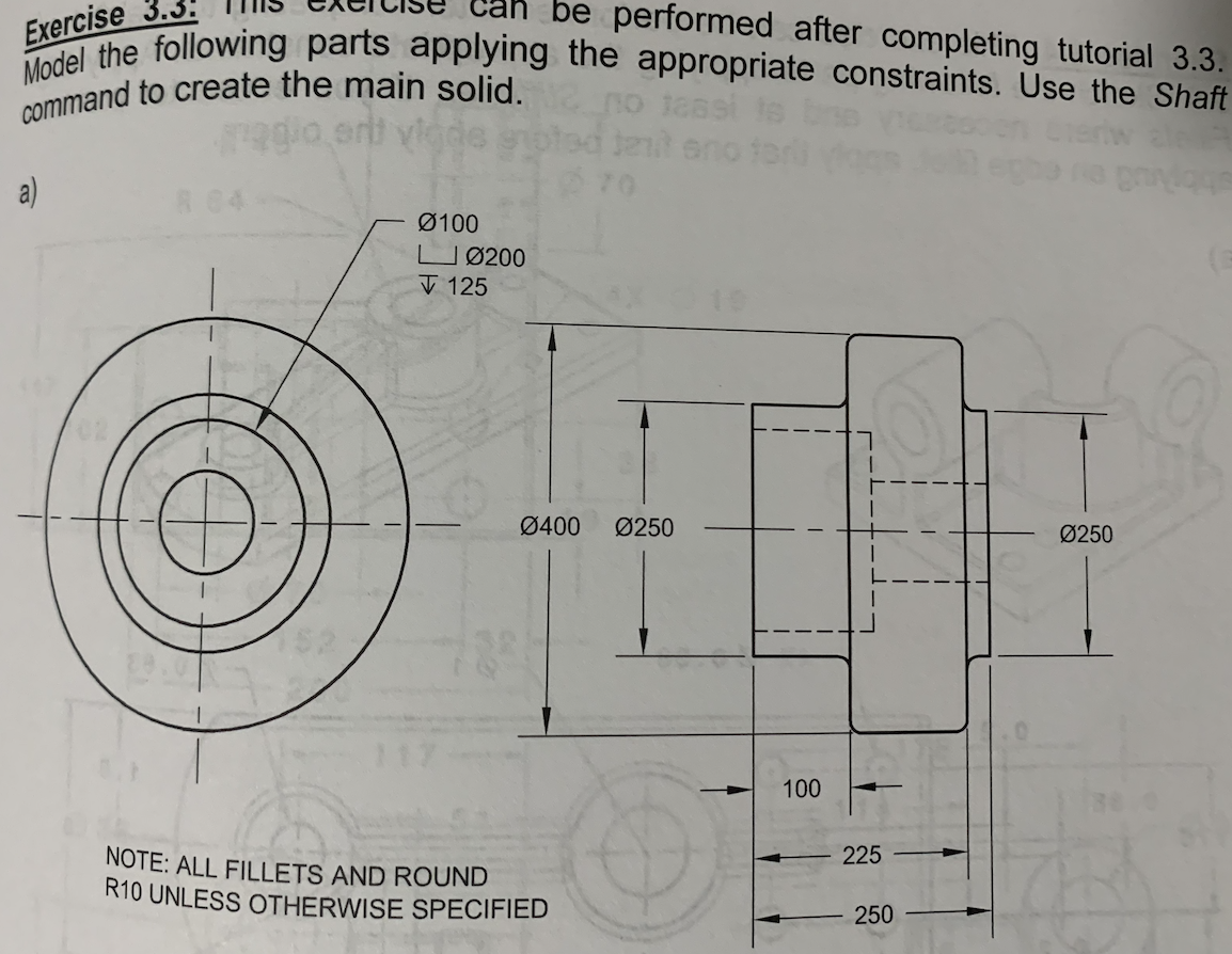 Solved B) Model This Part Using Only One Sketch And One | Chegg.com