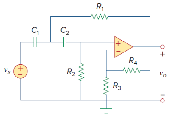 Solved In the ideal OPAMP circuit, C1 = C2 = 1 nF, R1 = R2 = | Chegg.com