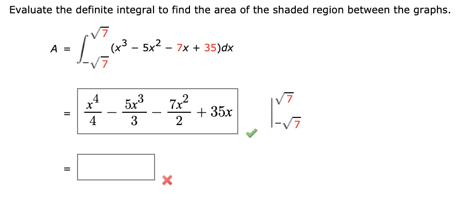 Solved Evaluate the definite integral to find the area of | Chegg.com