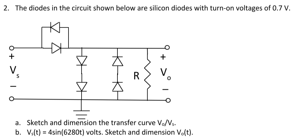 Solved The Diodes In The Circuit Shown Below Are Silicon | Chegg.com