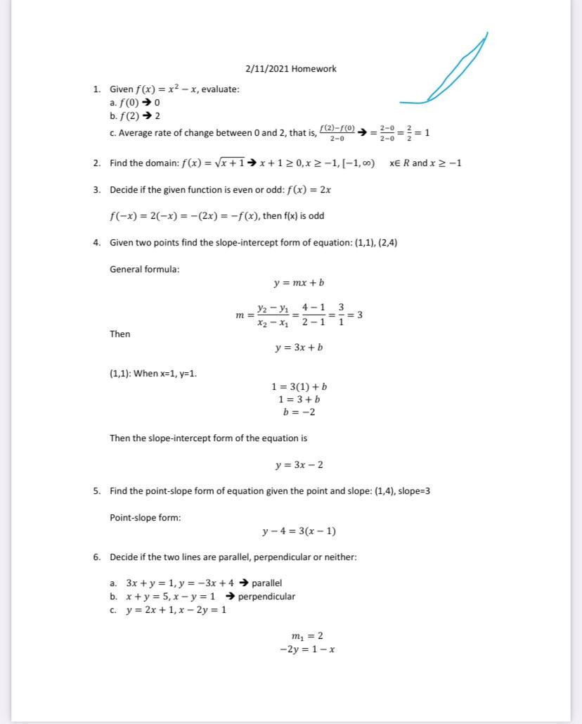 Solved 2 11 21 Homework 1 Given F X X2 X Evaluate Chegg Com