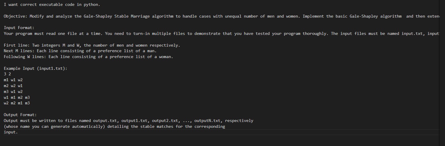 Solved I want correct executable code in python.\\nInput | Chegg.com