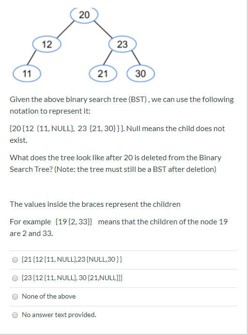 Solved 11 21 20 Given the above binary search tree (BST), we | Chegg.com