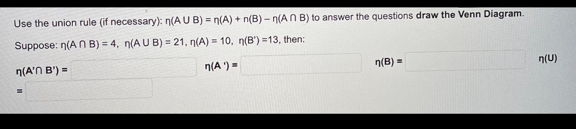 Solved Use the union rule (if necessary): | Chegg.com