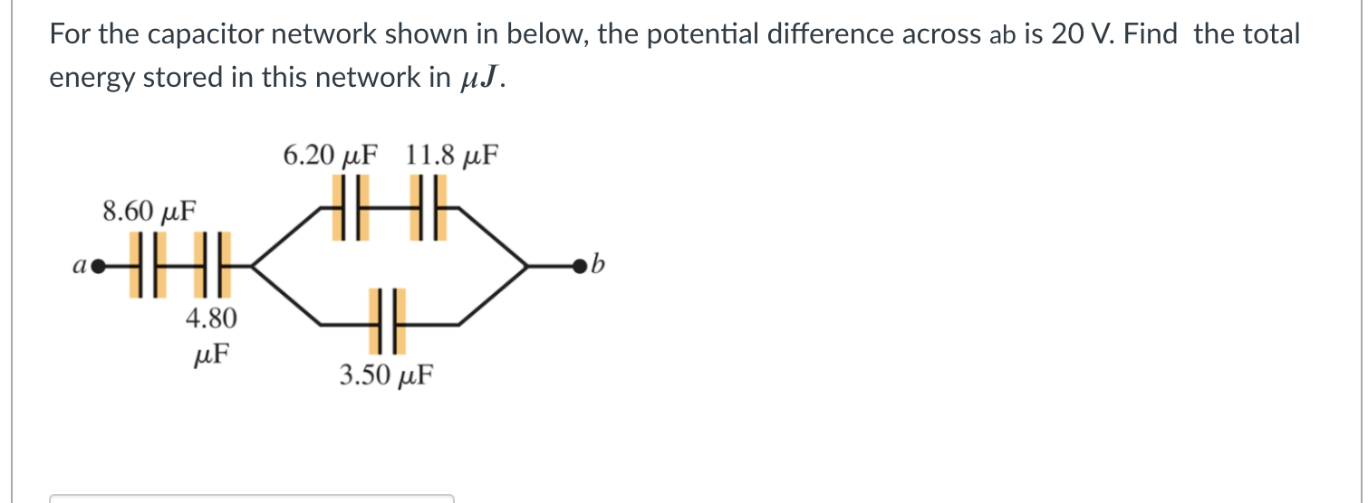 Solved For the capacitor network shown in below, the | Chegg.com