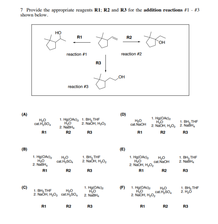 R1 R2 R3 Liquid Solved 7 Provide the appropriate reagents R1, R2 and R3 for | Chegg.com