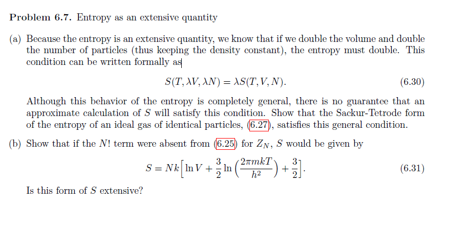 solved-problem-6-7-entropy-as-an-extensive-quantity-a-chegg