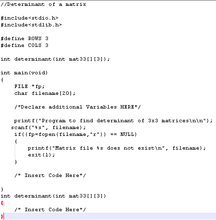 Solved 7.17 Lab: Determinant of a Matrix You are to write a | Chegg.com