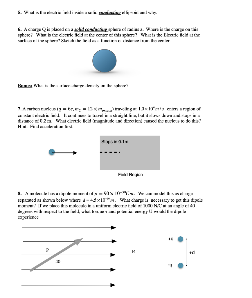Solved 5. What is the electric field inside a solid | Chegg.com